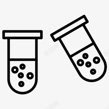 烧杯和试管矢量插画化学品烧杯烧瓶图标图标