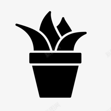 办公室植物装饰花图标图标