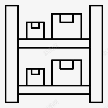 仓库分发箱物流仓库图标图标