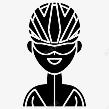 自行车骑车人女孩图标图标