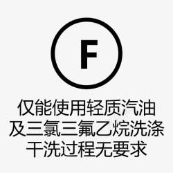 三季使用仅能使用轻质汽油及三氯三氟乙烷洗涤，干洗高清图片