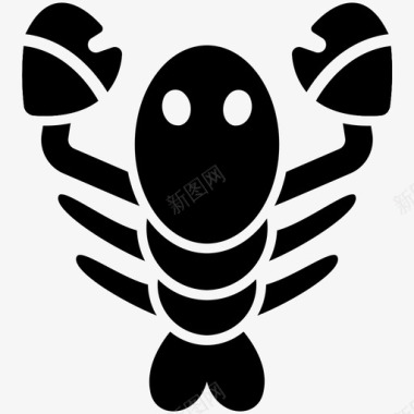 龙虾虾海鲜图标图标
