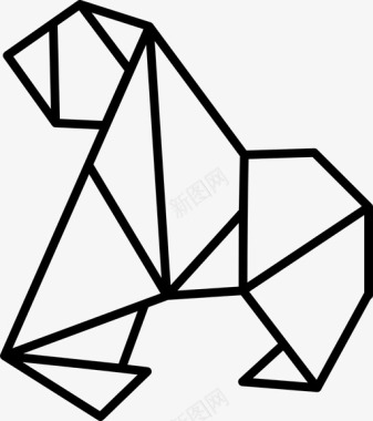 折纸动物熊图标图标