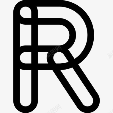 字母R平面69线形图标图标