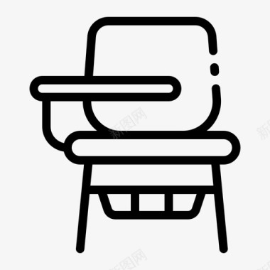 学生椅书桌教育图标图标