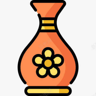 花瓶手工艺品7线性颜色图标图标