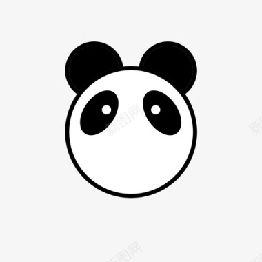 动物图标-上色-熊猫图标