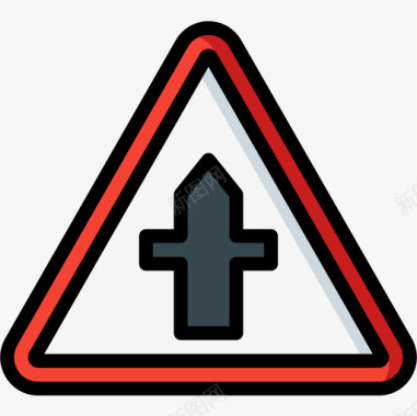 十字路口英国路标5线形颜色图标图标
