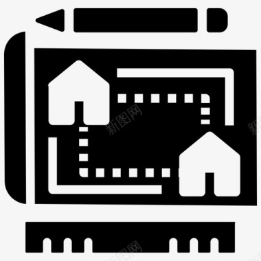 黑鸵鸟蓝图施工图标图标