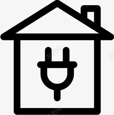 三角插头插头smarthome5线性图标图标