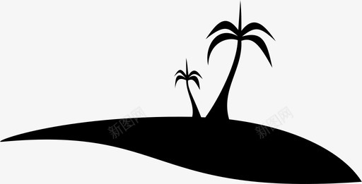 椰子树岛图标图标