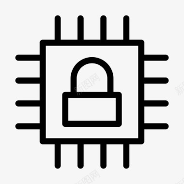 安全芯片cpu锁图标图标
