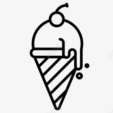 甜筒冰淇淋咖啡馆甜点图标图标