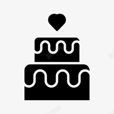 甜点婚礼蛋糕甜点心形图标图标