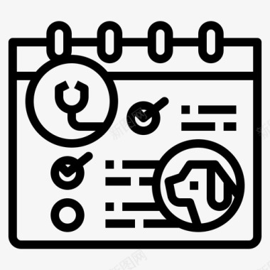 医生给儿童检查兽医日历日历检查图标图标