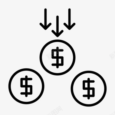 办公业务下降成本下降图标图标