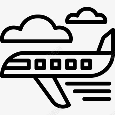 背包客飞机背包客直线型图标图标