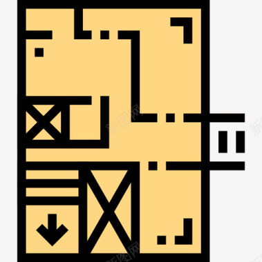 房屋平面图建筑46线条色彩图标图标