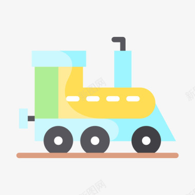火车玩具婴儿淋浴29扁平图标图标