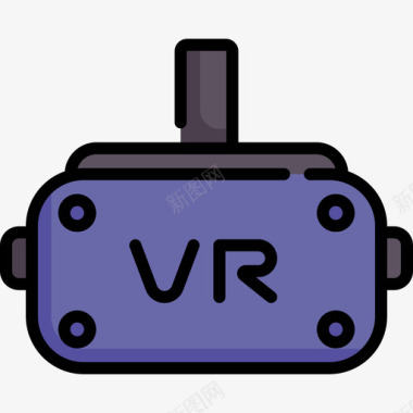 Vr眼镜虚拟现实79线性彩色图标图标