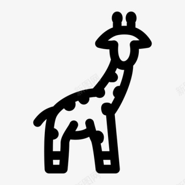 长颈鹿动物绘画图标图标
