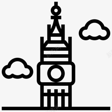 大本钟建筑建筑和城市图标图标