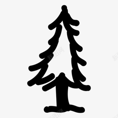 松树冷杉手绘图标图标