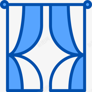 窗帘家装29蓝色图标图标