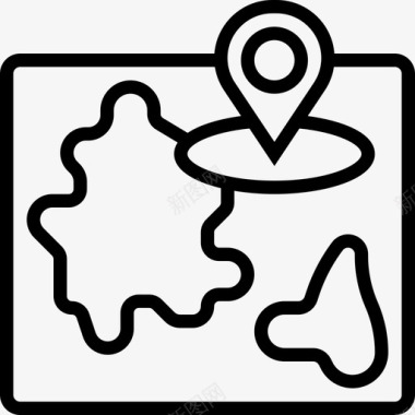 地图旅行法国符号直线图标图标