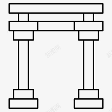 西贡塔门建筑塔图标图标