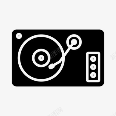 复古唱片留声机音乐播放器图标图标
