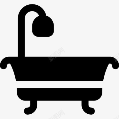 浴缸家庭装饰51填充图标图标