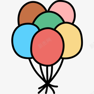 气球气球儿童玩具14彩色图标图标
