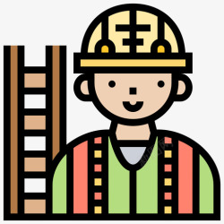 操作工操作工建筑工人3线颜色图标高清图片