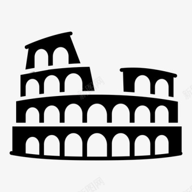 罗马竞技场建筑图标图标