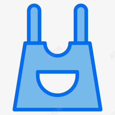 围裙厨房89蓝色图标图标