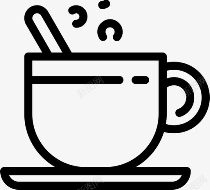 咖啡杯杯子勺子图标图标