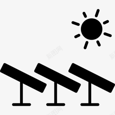 能量回收太阳能电池板能量49字形图标图标