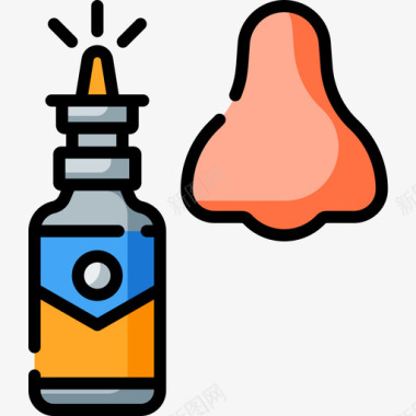 驱蚊喷雾剂鼻喷雾剂戒烟9线性颜色图标图标