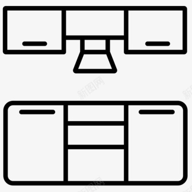 厨房组合式厨房家具图标图标