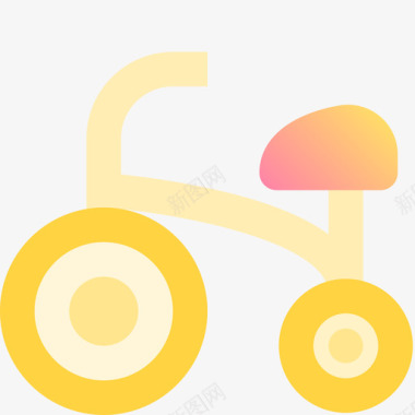 自行车幼儿园29黄色图标图标
