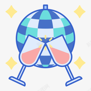 派对后活动管理2线条颜色图标图标