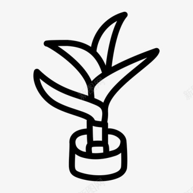 竹子树叶自然图标图标