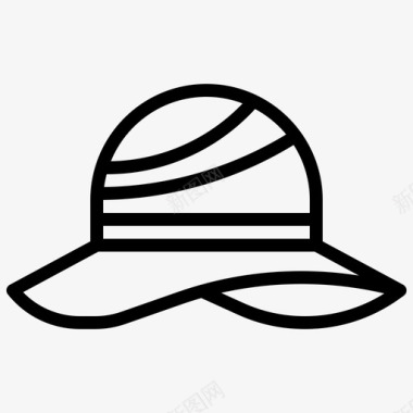 帽子夏威夷19直线型图标图标
