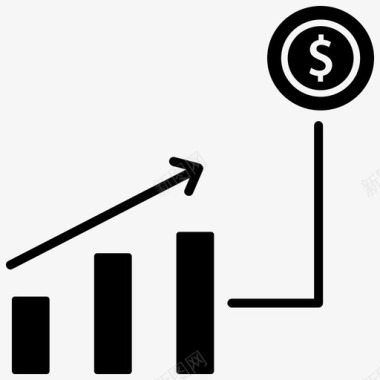 膨胀定金增长条形图图表图标图标