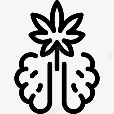 治疗中大脑大麻叶子图标图标