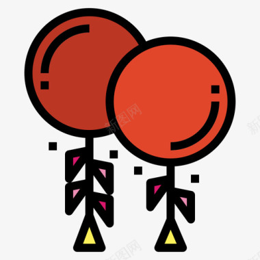气球车展3线性颜色图标图标