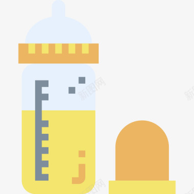 儿童认知奶瓶儿童2扁平图标图标