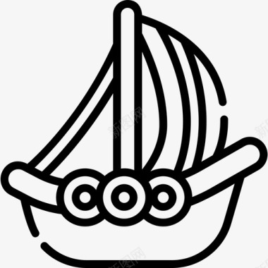 海盗船视频游戏界面线性图标图标