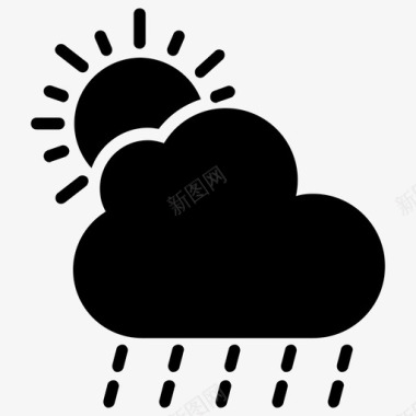 雨纷纷雨气候云图标图标